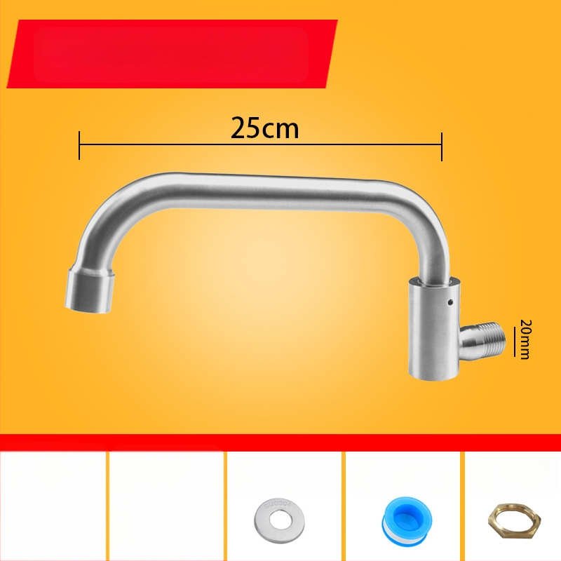 Kuhinjska slavina od 304 nehrđajućeg čelika s rotirajućim swingom, trostruka konstrukcija, način pogona: ključ, model 00043, Brushed završna obrada