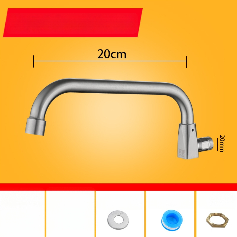Kuhinjska slavina od 304 nehrđajućeg čelika s rotirajućim swingom, trostruka konstrukcija, način pogona: ključ, model 00043, Brushed završna obrada