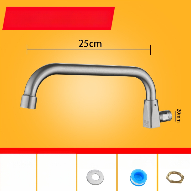 Kuhinjska slavina od 304 nehrđajućeg čelika s rotirajućim swingom, trostruka konstrukcija, način pogona: ključ, model 00043, Brushed završna obrada