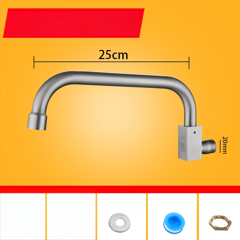 Kuhinjska slavina od 304 nehrđajućeg čelika s rotirajućim swingom, trostruka konstrukcija, način pogona: ključ, model 00043, Brushed završna obrada