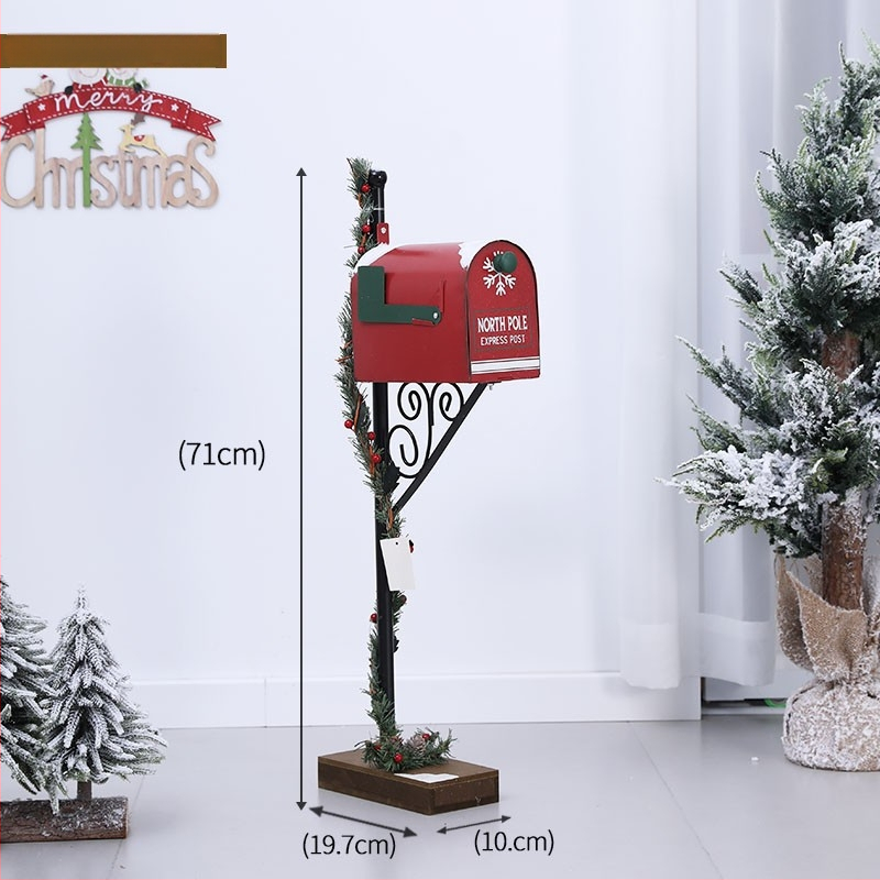 Miniatūras mājiņa ar pasta kastīti Ziemassvētku dekoram iekšējām un ārējām telpām — rekvizīts fotogrāfijām, zīmols Chinese Gift, dekorēšana videi