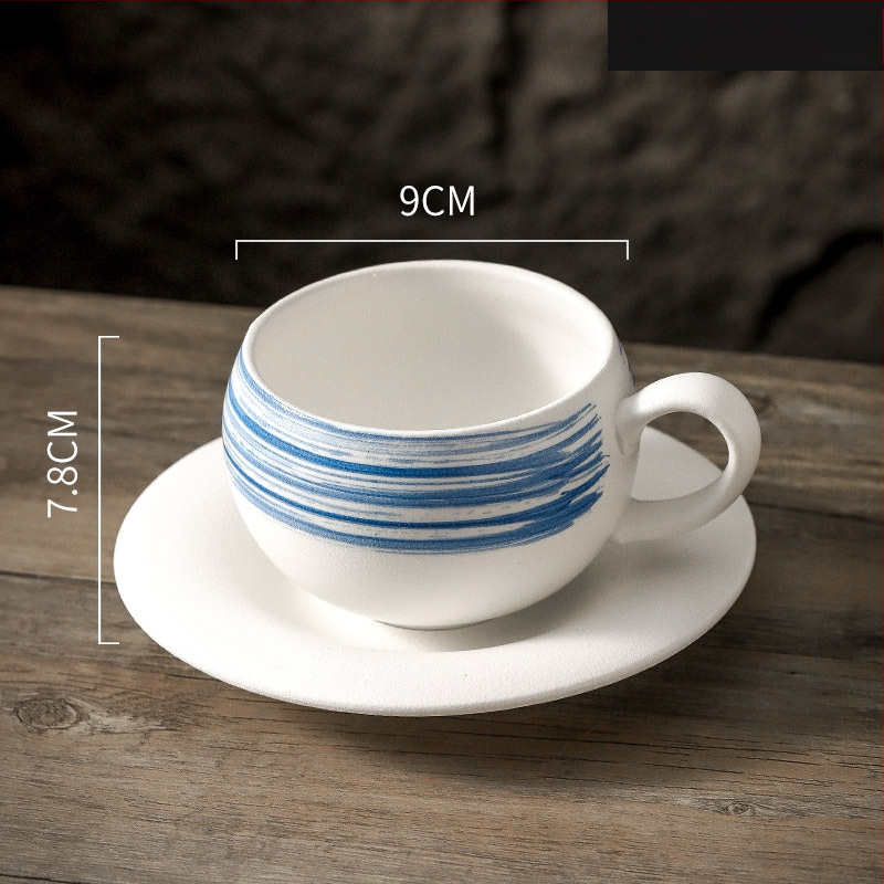 Керамична чаша за кафе, винтидж стил, италиански дизайн, матово покритие, 450 g, персонализация налична