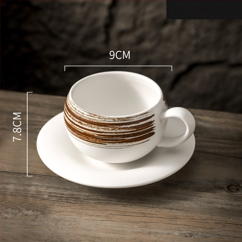 Керамична чаша за кафе, винтидж стил, италиански дизайн, матово покритие, 450 g, персонализация налична