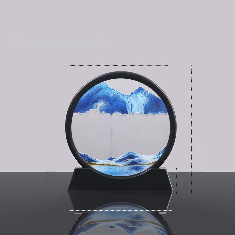 Tekošā smilšu dekora darbs dzīvojamā istabā un birojā, mūsdienīgs minimālisma stils, viegls luksusa smilšu mākslas darbs