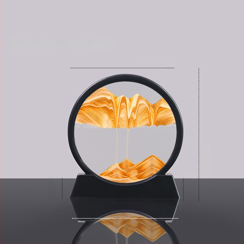 Tekošā smilšu dekora darbs dzīvojamā istabā un birojā, mūsdienīgs minimālisma stils, viegls luksusa smilšu mākslas darbs