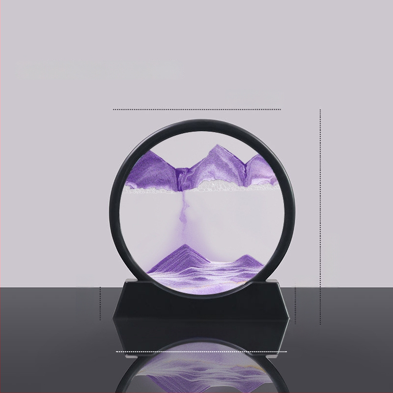 Tekošā smilšu dekora darbs dzīvojamā istabā un birojā, mūsdienīgs minimālisma stils, viegls luksusa smilšu mākslas darbs