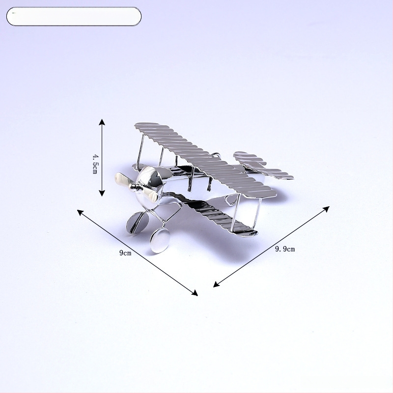 Fémből készült északi stílusú repülőgép modell dísz — modern minimalista dekoráció otthonra és az irodába
