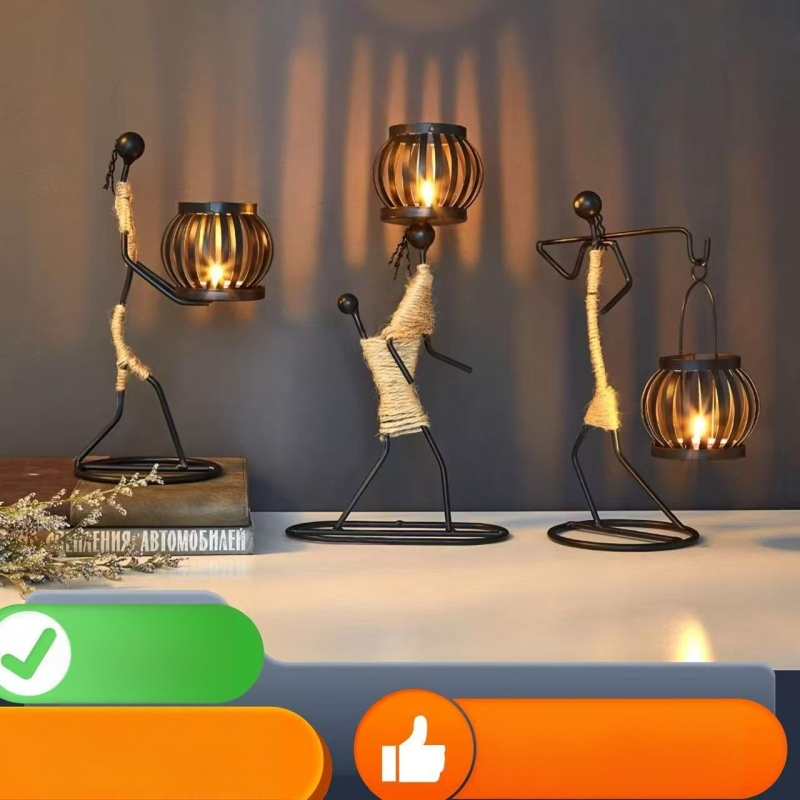 Vasból készült gyertyatartó, nordic stílusú, kézzel készített, asztali dekoráció otthonra, étterembe és bárba