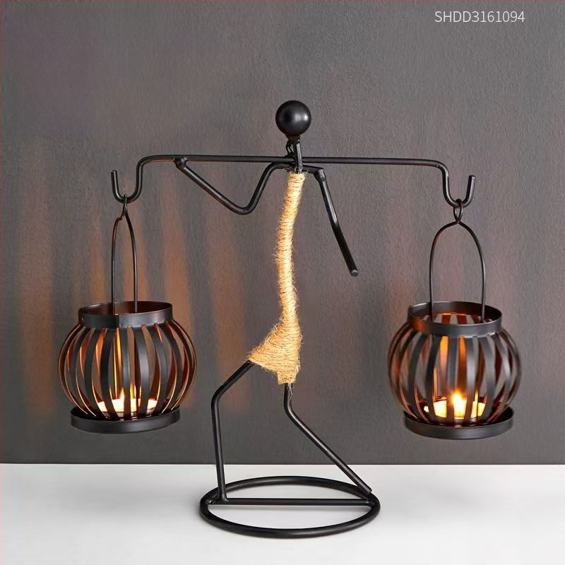 Vasból készült gyertyatartó, nordic stílusú, kézzel készített, asztali dekoráció otthonra, étterembe és bárba