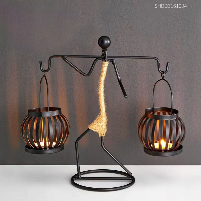 Vasból készült gyertyatartó, nordic stílusú, kézzel készített, asztali dekoráció otthonra, étterembe és bárba