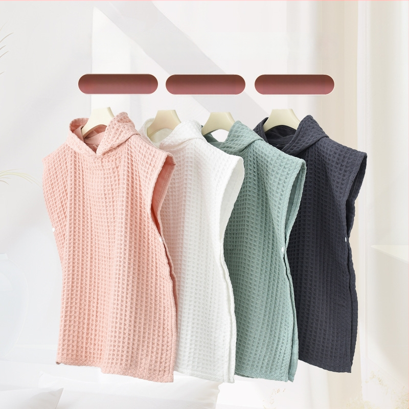 Gyerekeknek szóló kapucnis fürdőlepedő és köntös, 100% pamut, kettős rétegű mézeskalács mintás vászon, 300–400 g, 32 szál, sima szövet, nedvszívó