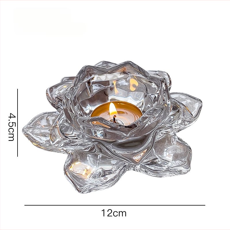 Lotuse kristallist klaasist küünlatalja | Moodne minimalistlik stiil | Ideaalne kingitus: pulmad, lõpetamine, uus kodu | WYMW/Weiyang Famous