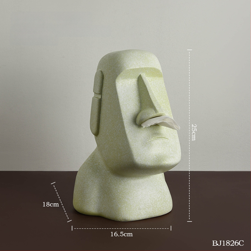 Servetėlių dėžutė iš rezino su akmeninės statulos dizainu, skandinaviškas stilius, namų dekoras, verslo dovana