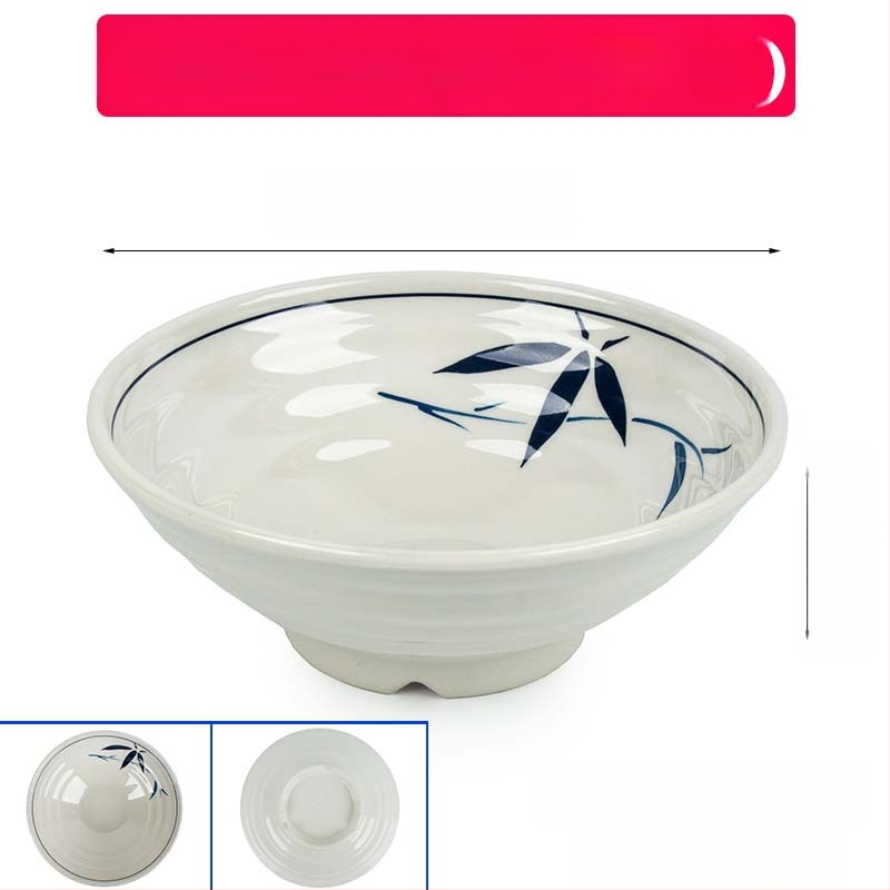 Melaminė sriubų dubenėlis su gėlių raštu, apvalios formos, tinkamas viešbučiams ir restoranams; logotipo spausdinimas ir pritaikymas prieinami