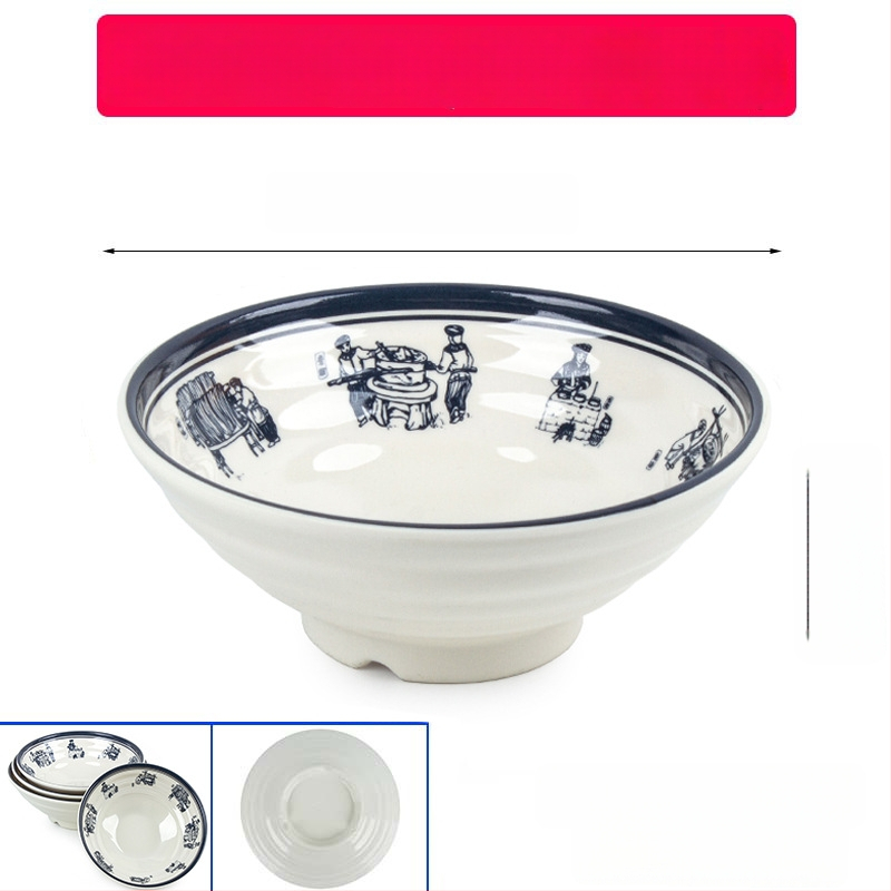 Melaminė sriubų dubenėlis su gėlių raštu, apvalios formos, tinkamas viešbučiams ir restoranams; logotipo spausdinimas ir pritaikymas prieinami