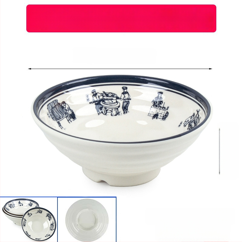 Melaminė sriubų dubenėlis su gėlių raštu, apvalios formos, tinkamas viešbučiams ir restoranams; logotipo spausdinimas ir pritaikymas prieinami