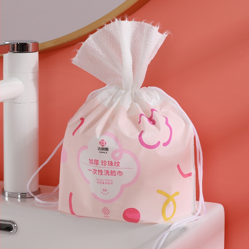 Grace Jie Liya arc törlőkendők, növényi rost, egyszer használatos, formázási folyamat, testreszabás nélkül