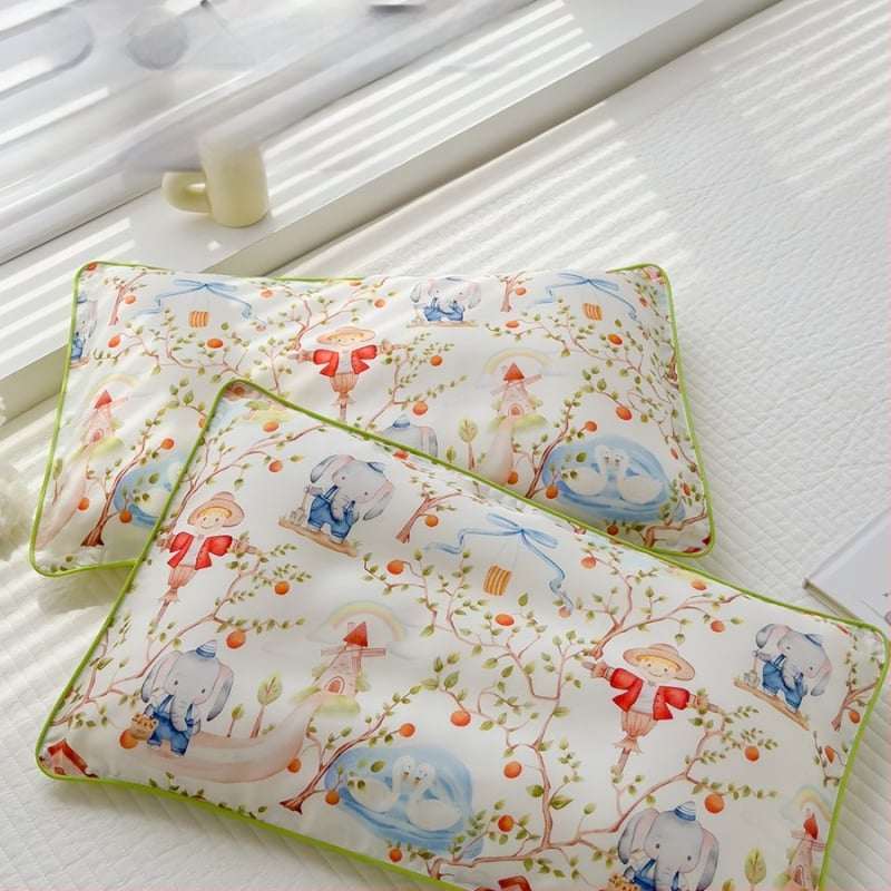 Lyocell spilvendrāna bērniem un zīdaiņiem, 100% Lyocell, 60 pavedieni, reaktīvā drukāšana un krāsošana, dzesējošs audums