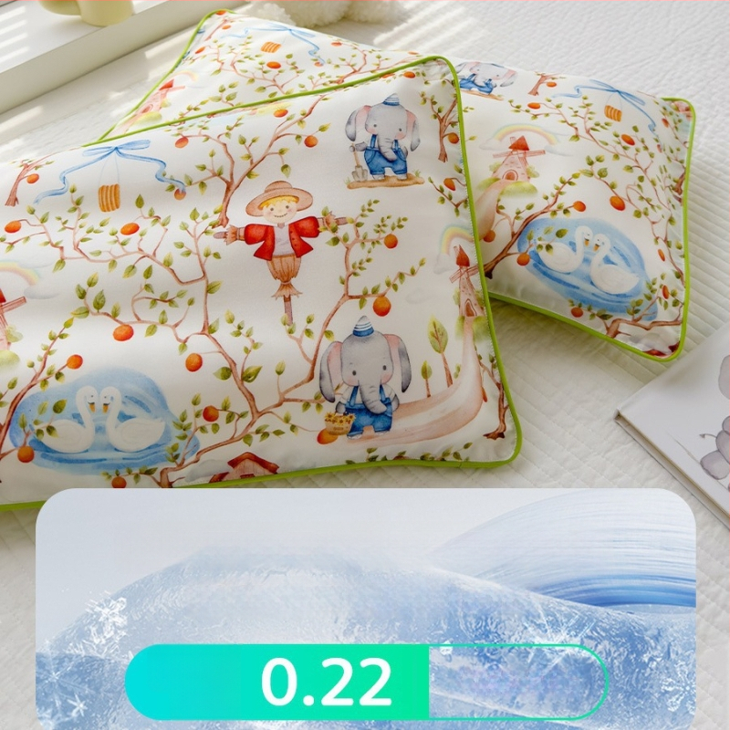 Lyocell spilvendrāna bērniem un zīdaiņiem, 100% Lyocell, 60 pavedieni, reaktīvā drukāšana un krāsošana, dzesējošs audums