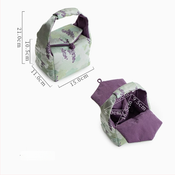 Φορητή τσάντα αποθήκευσης σετ τσαγιού από ύφασμα, θήκη για φλυτζάνι τσαγιού, τσαγιέρα και μπολ με καπάκι, εξωτερική χρήση