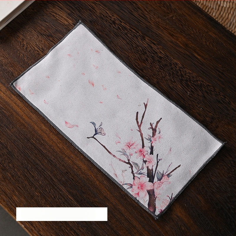 Sugertinas arbatos ceremonijos rankšluostis - Medvilnė, švelni ir odai draugiška; Aukštas sugėrimas; Greitas džiūvimas; Elnių odos velūro tekstūra