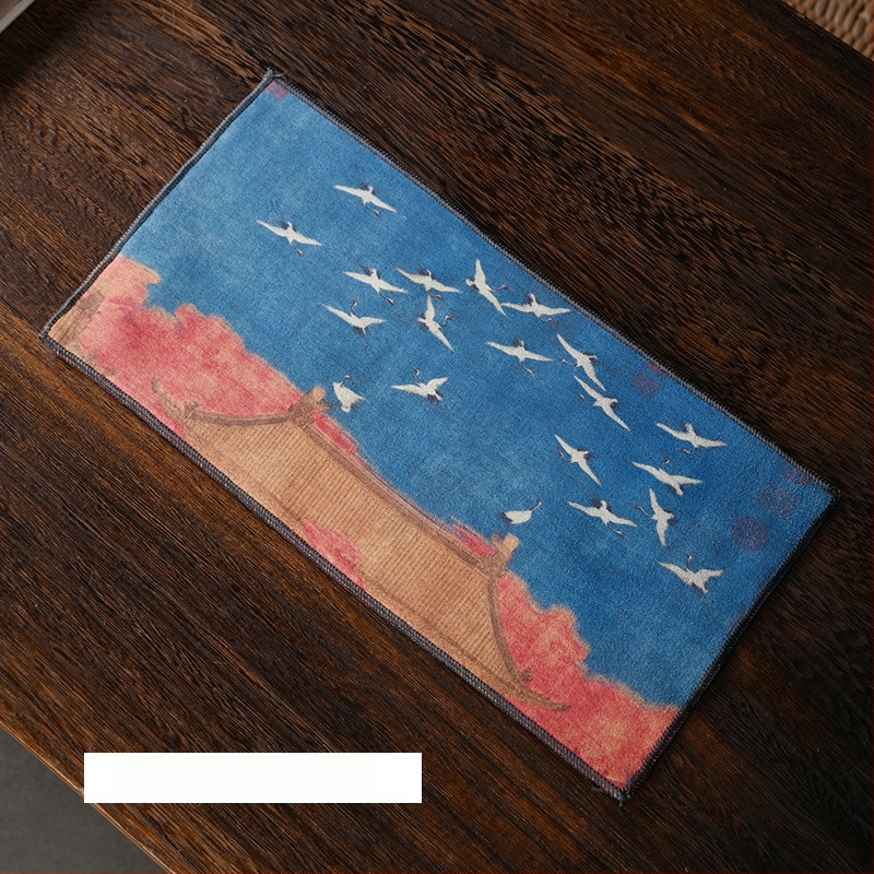 Sugertinas arbatos ceremonijos rankšluostis - Medvilnė, švelni ir odai draugiška; Aukštas sugėrimas; Greitas džiūvimas; Elnių odos velūro tekstūra