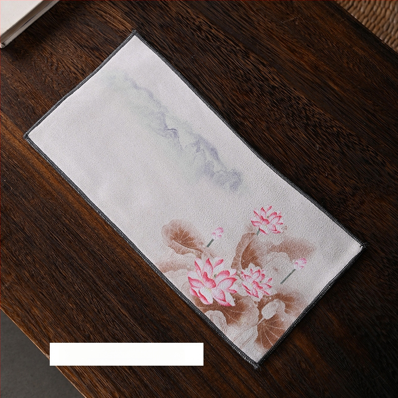 Sugertinas arbatos ceremonijos rankšluostis - Medvilnė, švelni ir odai draugiška; Aukštas sugėrimas; Greitas džiūvimas; Elnių odos velūro tekstūra