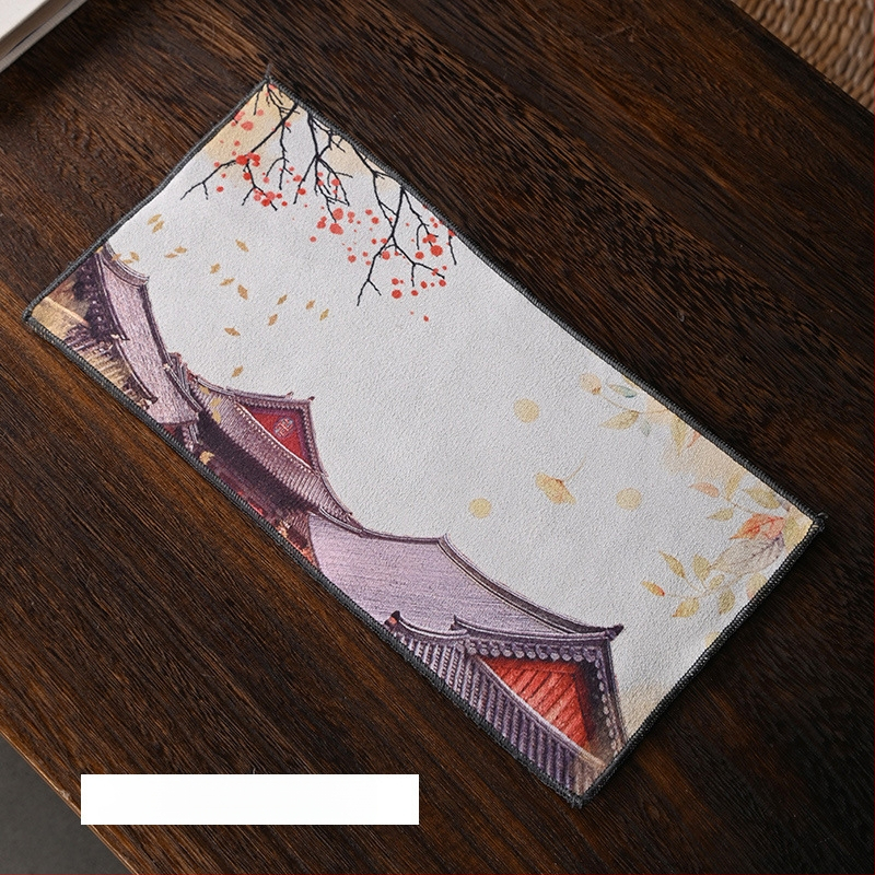 Sugertinas arbatos ceremonijos rankšluostis - Medvilnė, švelni ir odai draugiška; Aukštas sugėrimas; Greitas džiūvimas; Elnių odos velūro tekstūra