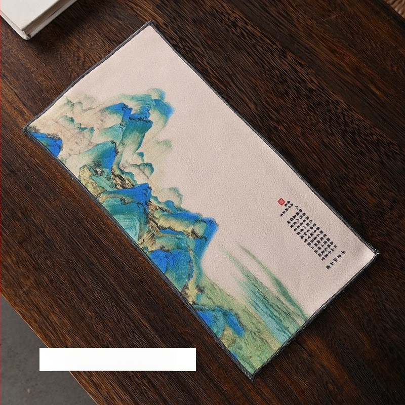 Sugertinas arbatos ceremonijos rankšluostis - Medvilnė, švelni ir odai draugiška; Aukštas sugėrimas; Greitas džiūvimas; Elnių odos velūro tekstūra