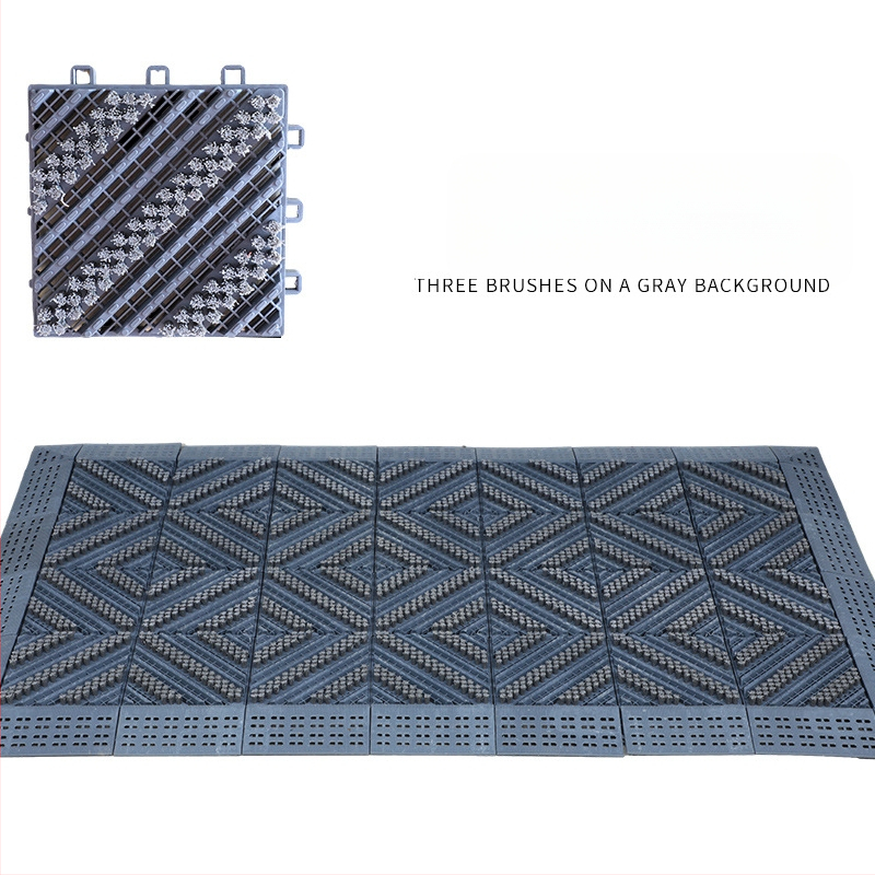 Три в едно прахоустойчива противохлъзгаща куха подложка за вход, пераща се, EVA пяна, квадратна, едноцветен модел, подходяща за входни зони, хол, офис и търговски обекти