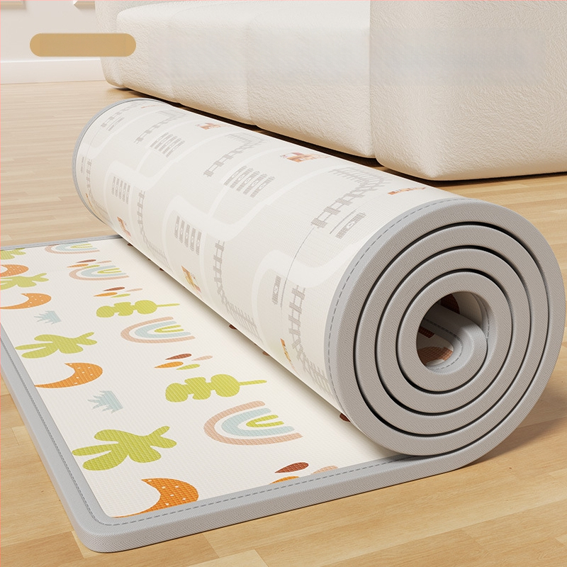 Мат за пълзене на бебета - правоъгълен XPE пяна подова мат за игра в дневната с карикатурен принт