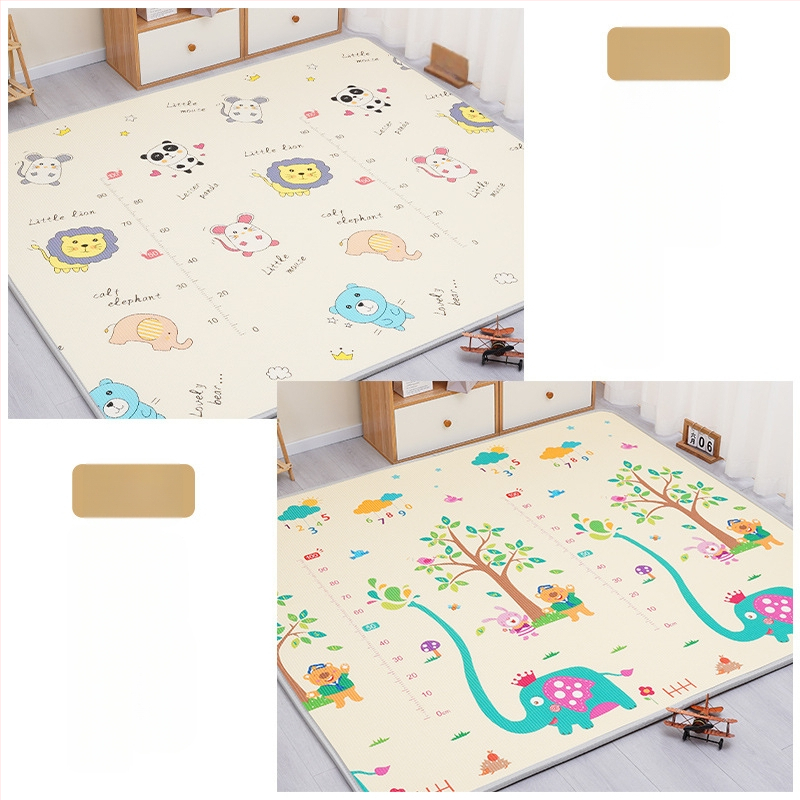 Мат за пълзене на бебета - правоъгълен XPE пяна подова мат за игра в дневната с карикатурен принт