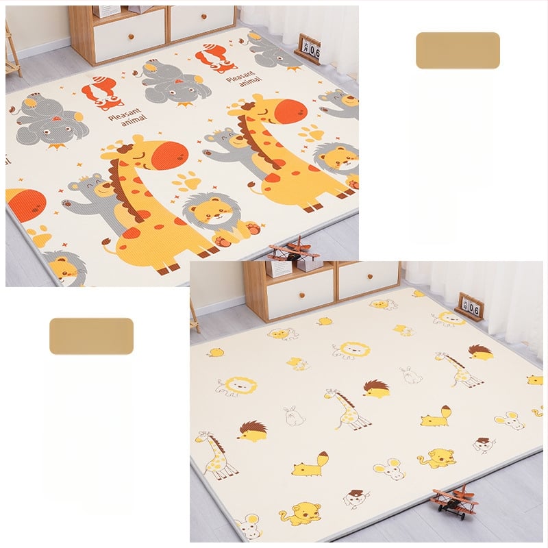 Мат за пълзене на бебета - правоъгълен XPE пяна подова мат за игра в дневната с карикатурен принт