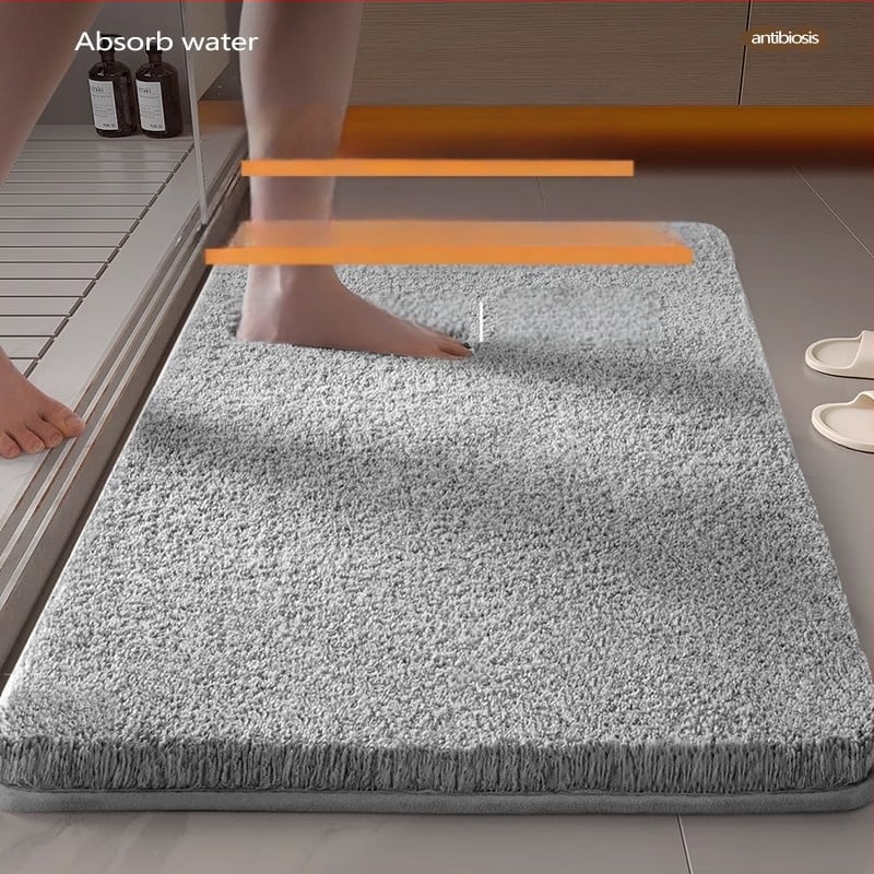 Килим за баня – квадратна форма, флокинг материал, машинно пране, прост и модерен дизайн