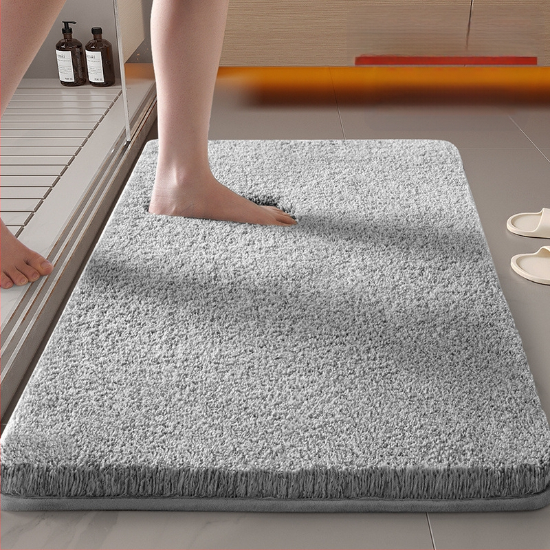 Килим за баня – квадратна форма, флокинг материал, машинно пране, прост и модерен дизайн