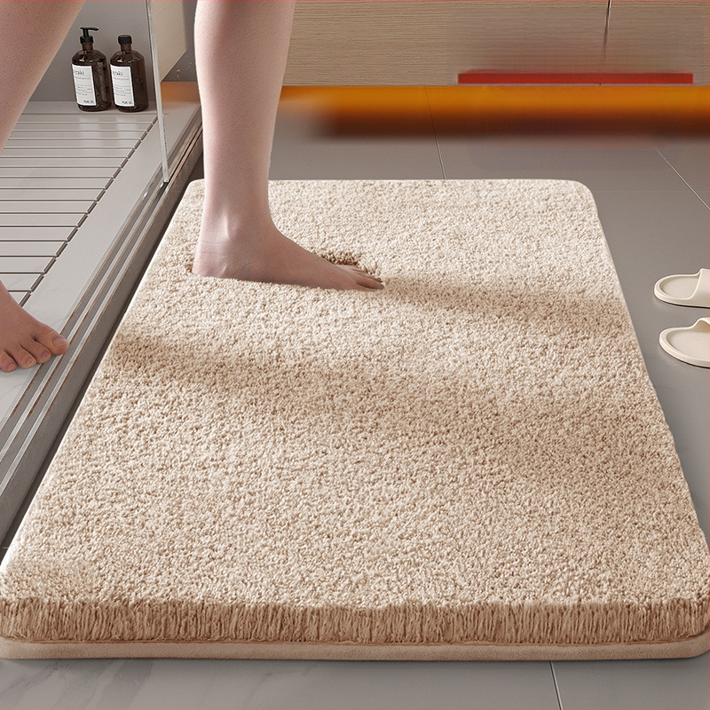 Килим за баня – квадратна форма, флокинг материал, машинно пране, прост и модерен дизайн