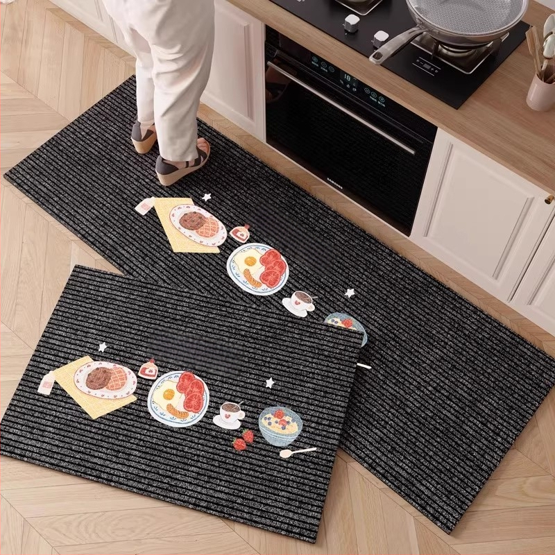 Yizhou кухненска подложка от диатомова глина, правоъгълна, карикатурен принт, водо- и маслоабсорбираща, антихлъзгаща