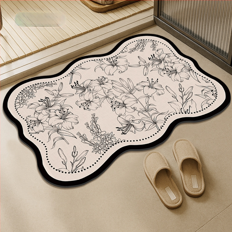 Баня подложка за пода от диатомова глина – квадратна, неслизаща, релефна и машинно тъкана, ръчно изпираема, персонализирани дизайни чрез печат и UV трансфер