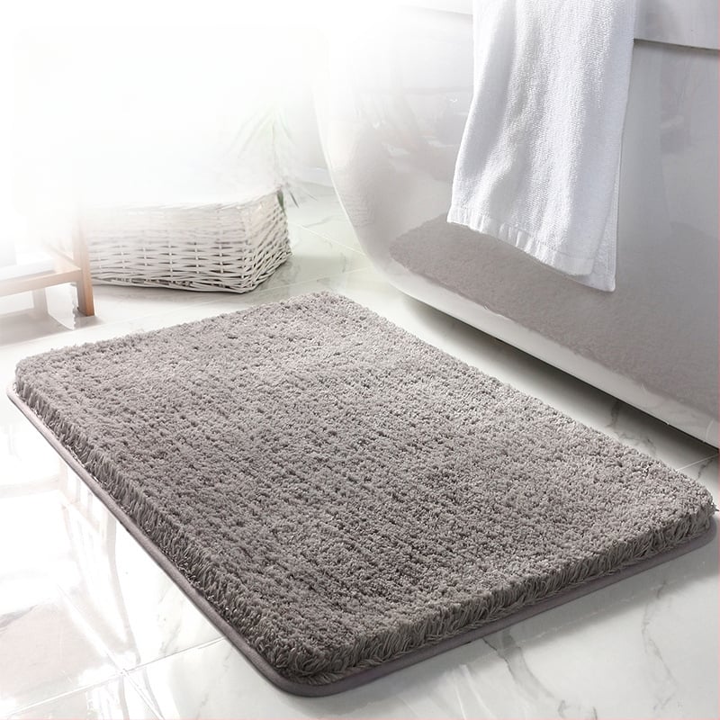 Квадратна флокирана антиплъзгаща се баня подложка, полиестерна, попивателна, машиноизмиваща се