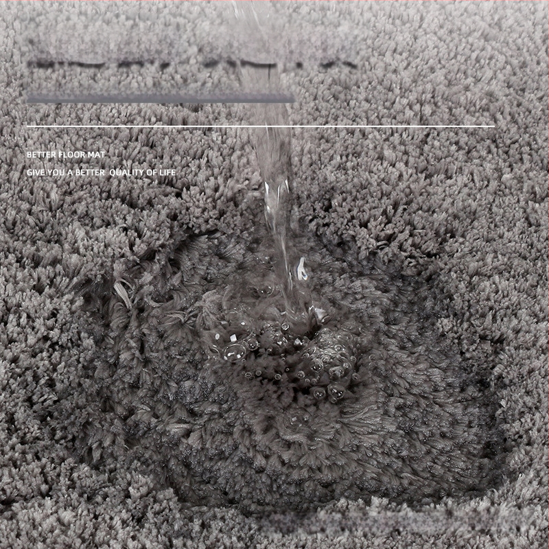 Квадратна флокирана антиплъзгаща се баня подложка, полиестерна, попивателна, машиноизмиваща се