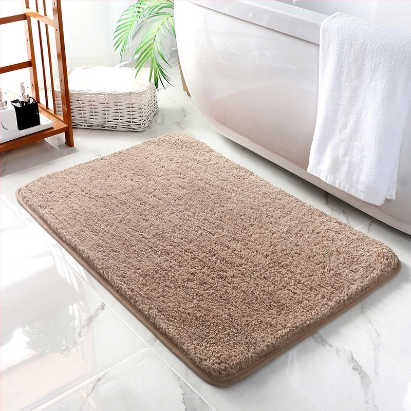 Квадратна флокирана антиплъзгаща се баня подложка, полиестерна, попивателна, машиноизмиваща се