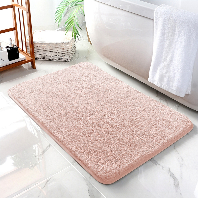 Квадратна флокирана антиплъзгаща се баня подложка, полиестерна, попивателна, машиноизмиваща се