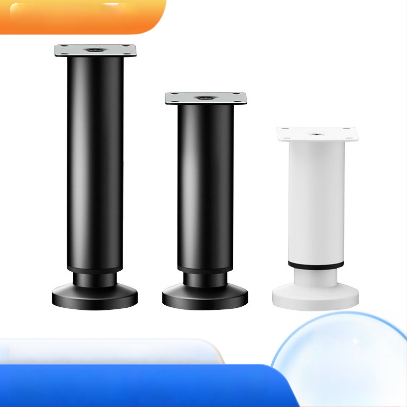 Liela pamatnes teleskopiskā kāja mēbelēm — piemērota gultai, skapim, TV statīvam un kafijas galdiņam; Materiāls: auksti valcēts tērauds; Stils: mūsdienīgs minimālisms; Ražošana: štancēšana/slīpēšana/polēšana