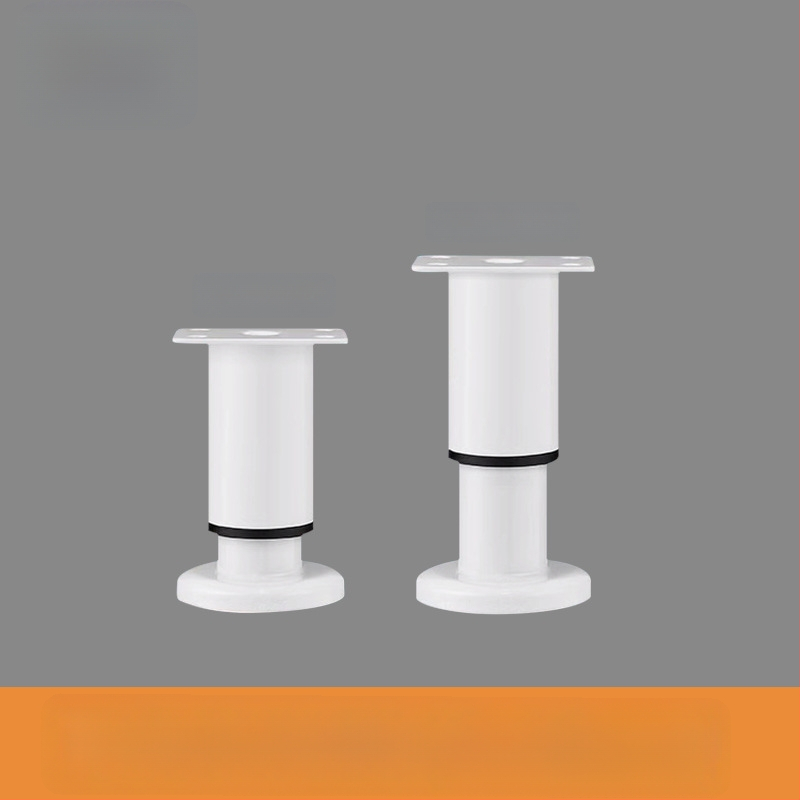 Liela pamatnes teleskopiskā kāja mēbelēm — piemērota gultai, skapim, TV statīvam un kafijas galdiņam; Materiāls: auksti valcēts tērauds; Stils: mūsdienīgs minimālisms; Ražošana: štancēšana/slīpēšana/polēšana