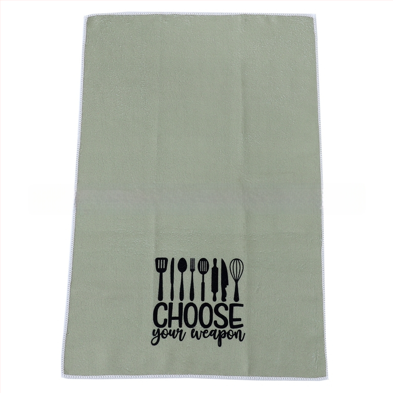 Konyhai törölköző digitális nyomással poliesterből, szuperfin rost, 255 g, 16 szál, felszívódás 11–15 s