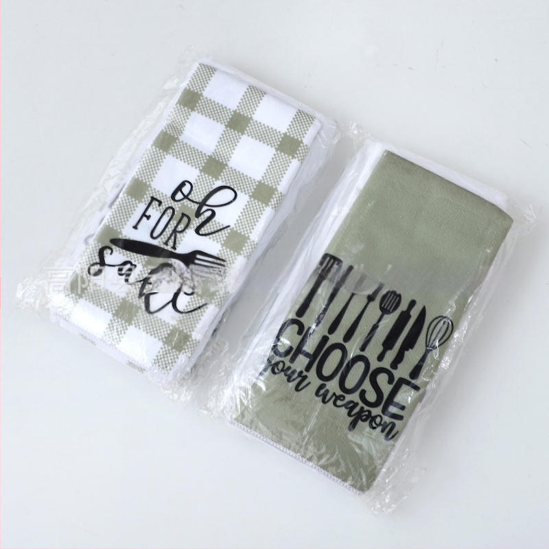 Konyhai törölköző digitális nyomással poliesterből, szuperfin rost, 255 g, 16 szál, felszívódás 11–15 s