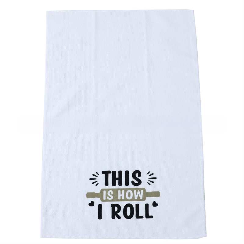 Konyhai törölköző digitális nyomással poliesterből, szuperfin rost, 255 g, 16 szál, felszívódás 11–15 s