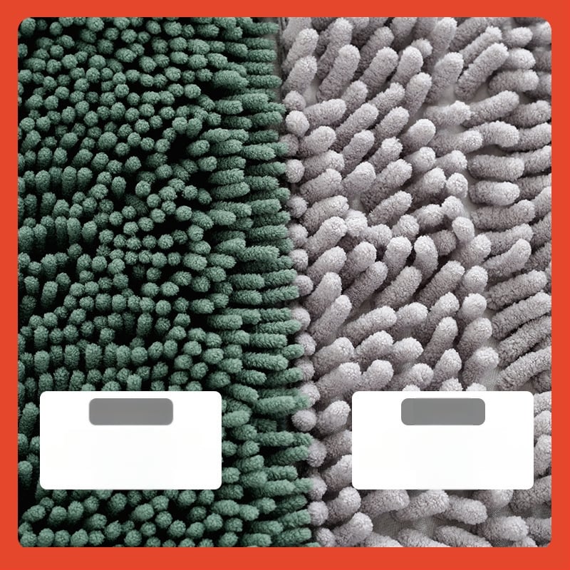 Chenille абсорбираща подложка за под със TPR противохлъзгащо дъно – квадратна, машинно пране, за баня, спалня и антре