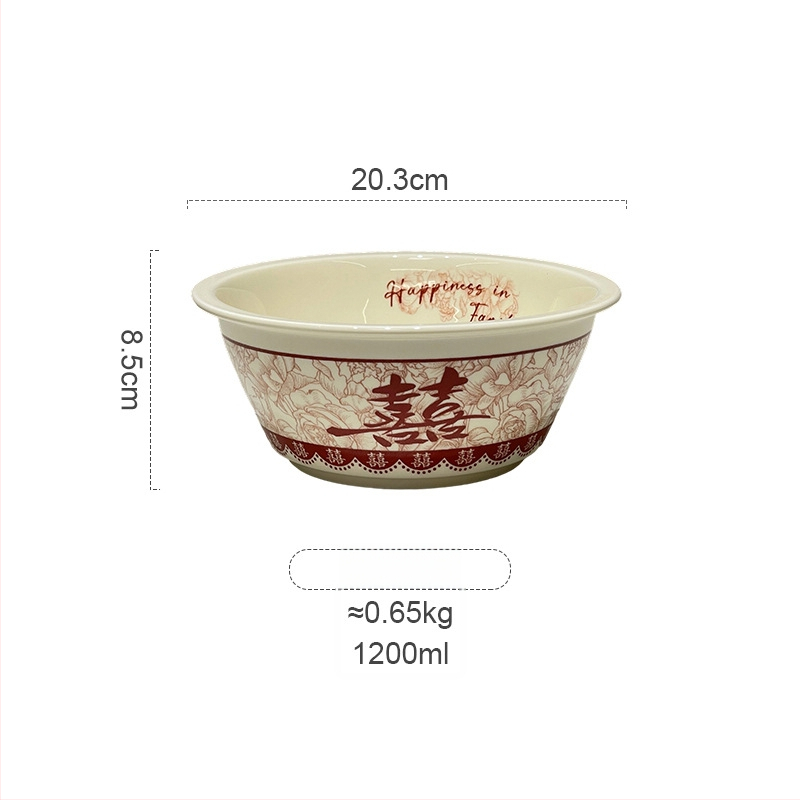 Tongfa keraminė valgio patiekalų rinkinys – dubenėliai ir lėkštės, apvalios formos, po glazūra, tinkamas mikrobangų krosnelėje, naujas Kinijos stilius