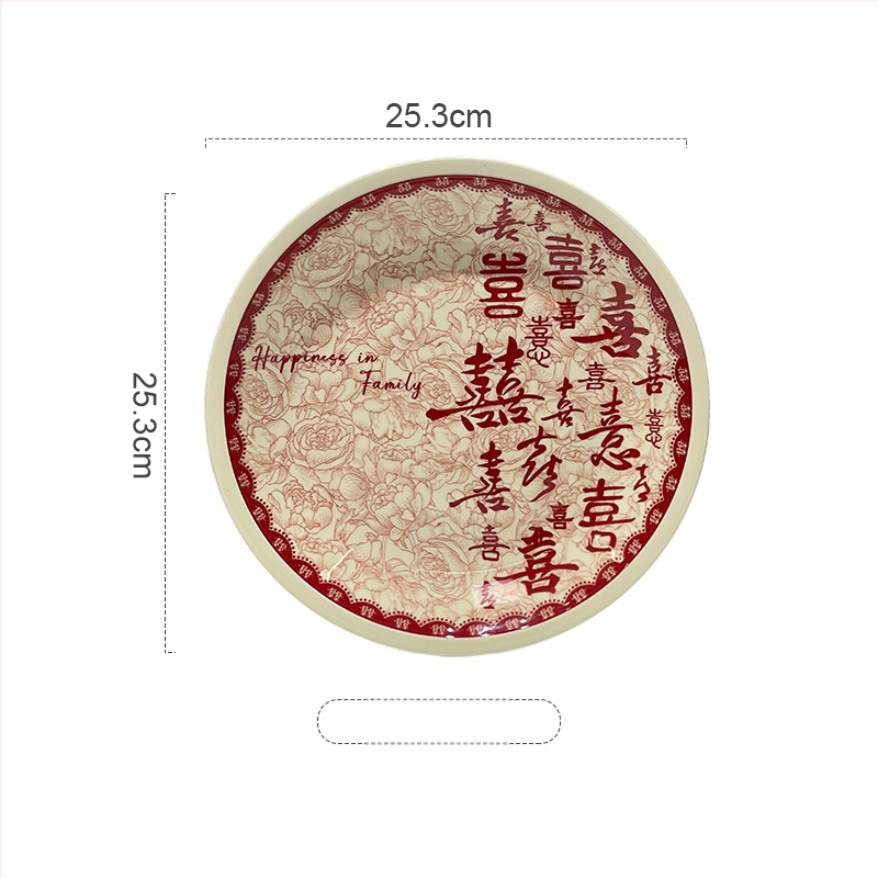 Tongfa keraminė valgio patiekalų rinkinys – dubenėliai ir lėkštės, apvalios formos, po glazūra, tinkamas mikrobangų krosnelėje, naujas Kinijos stilius